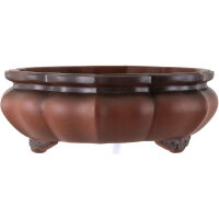 Bonsai pot 32x32x12cm antique-brown round unglaced