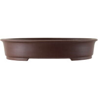 Bonsai pot 48x38.5x10cm antique-brown oval unglaced