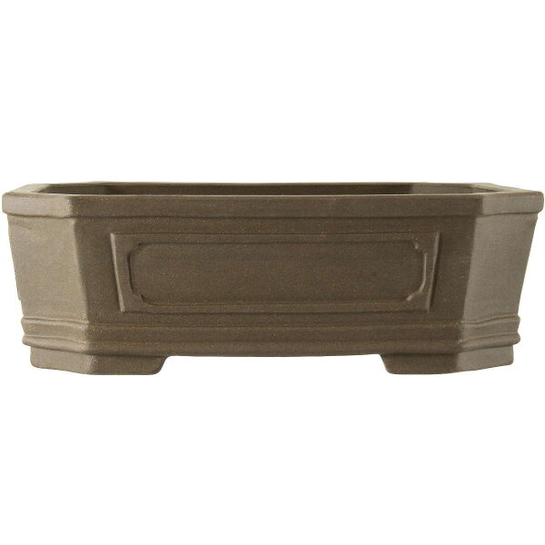 Bonsai pot 42.5x34x13.5cm grey rectangular unglaced
