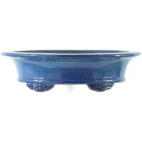Bonsai pot 31x25.5x8.5cm light-blue oval glaced