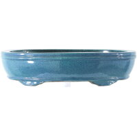 Bonsai pot 34x25x8.5cm light-blue oval glaced