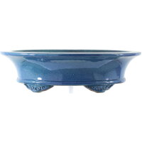 Bonsai pot 46x37x13cm light-blue oval glaced