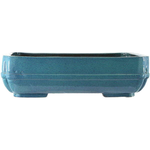 Bonsai pot 47.5x35.5x13.5cm light-blue rectangular glaced