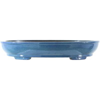 Bonsai pot 51x39.5x9cm light-blue oval glaced