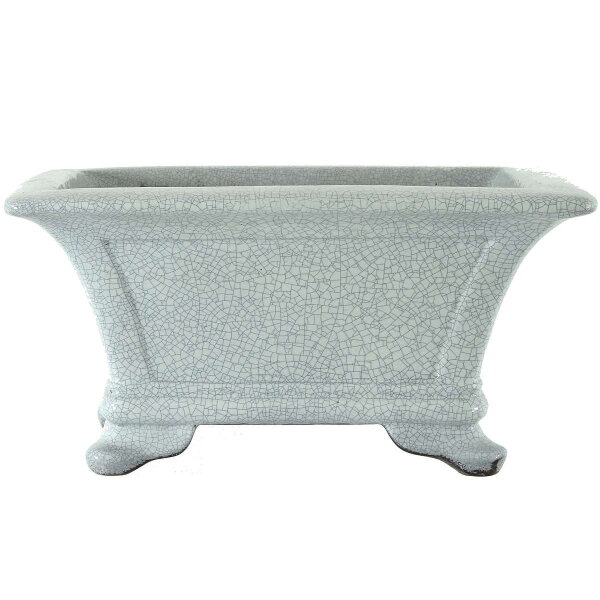 Bonsai pot 35.5x29x18cm white rectangular glaced