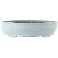 Bonsai pot 42x31.5x11cm white oval glaced