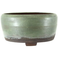Bonsai pot 27x27x14cm turquoise round glaced