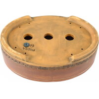 Bonsai pot 34x26x10cm brown oval glaced