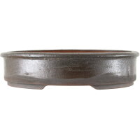Bonsai pot 34x25.5x8cm darkbrown oval glaced