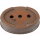 Pot à bonsaï 34x25.5x8cm marron foncé ovale en grès émaillé