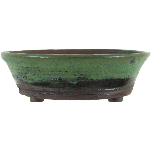 Bonsai pot 16x16x5cm sea green round glaced