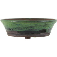 Bonsai pot 16x16x5cm sea green round glaced