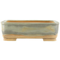 Bonsai pot 31,5x25x9,5cm khaki rectangular glaced