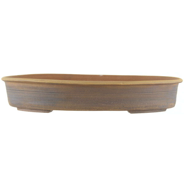 Bonsai pot 41,5x33,5x7cm brown oval unglaced