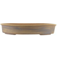 Bonsai pot 41,5x33,5x7cm brown oval unglaced