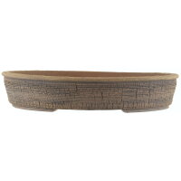 Bonsai pot 38x32,5x7,5cm brown oval unglaced
