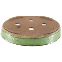 Maceta de bons&aacute;i 45x35,5x7cm verde ovalado esmaltado