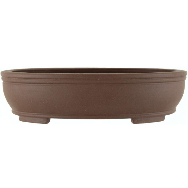 Bonsai pot 34.5x27.5x8.5cm dark-brown oval unglaced