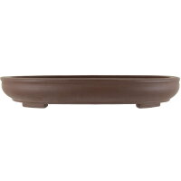 Bonsai pot 35.5x29.5x5.5cm dark-brown oval unglaced