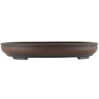 Bonsai pot 36x29.5x5.5cm antique-brown oval unglaced