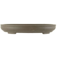 Bonsai pot 36x29.5x5.5cm grey oval unglaced