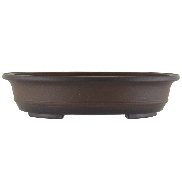 Bonsai pot 37x30x8.5cm antique-brown oval unglaced