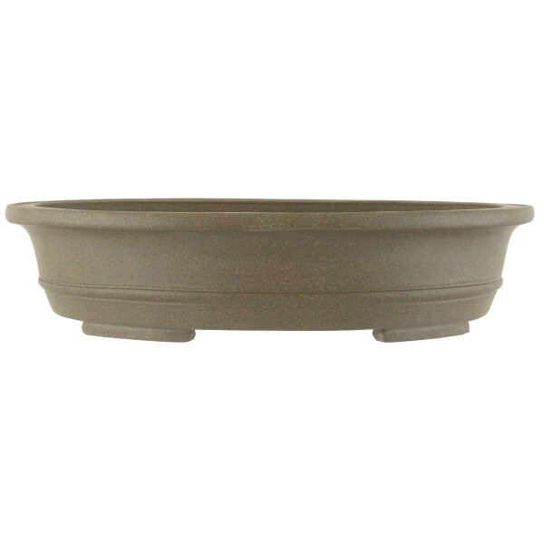 Bonsai pot 36.5x30x8.5cm grey oval unglaced