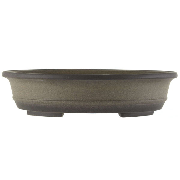 Bonsai pot 37x30x8.5cm antique-grey oval unglaced