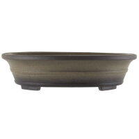 Bonsai pot 38x31.5x10cm antique-grey oval unglaced