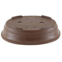 Bonsai pot 40.5x32.5x9cm dark-brown oval unglaced