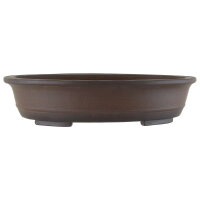 Bonsai pot 40.5x32x9.5cm antique-brown oval unglaced