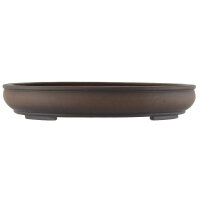 Bonsai pot 41x33.5x6.5cm antique-brown oval unglaced