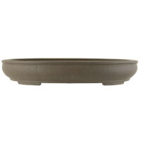 Bonsai pot 41.5x33x7cm grey oval unglaced