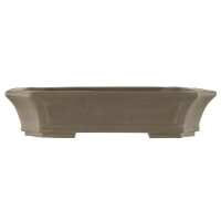Bonsai pot 38.5x31.5x8.5cm grey rectangular unglaced