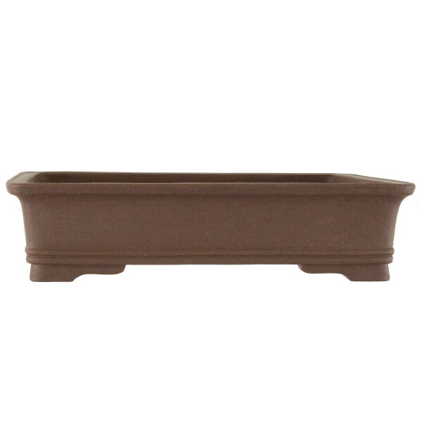 Bonsai pot 40.5x32x9.5cm dark-brown rectangular unglaced