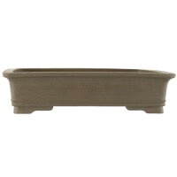 Bonsai pot 40.5x31.5x9.5cm grey rectangular unglaced