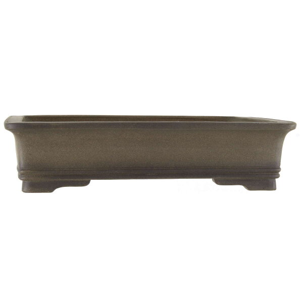 Bonsai pot 40.5x31.5x9.5cm antique-grey rectangular unglaced