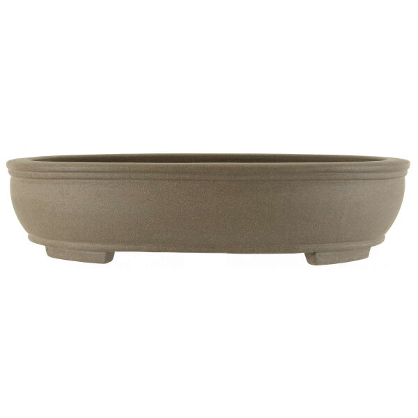 Bonsai pot 40.5x32x9.5cm grey oval unglaced