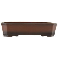 Bonsai pot 43.5x34.5x10.5cm antique-brown rectangular unglaced