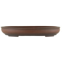 Bonsai pot 44.5x36.5x7cm antique-brown oval unglaced