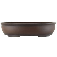 Bonsai pot 50.5x40.5x12cm antique-brown oval unglaced