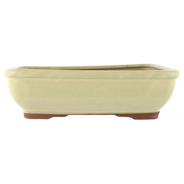 Bonsai pot 31x26x8.5cm white rectangular glaced