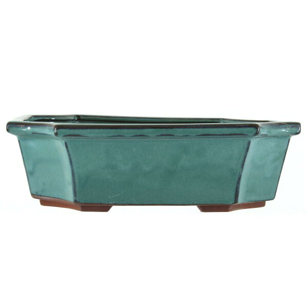 Bonsai pot 30x23.5x8.5cm bluegreen rectangular glaced