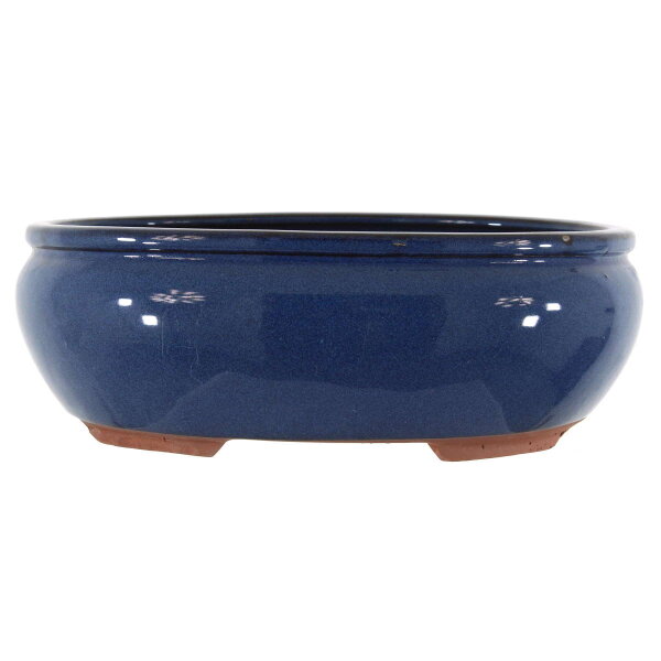 Bonsai pot 29x24x10cm blue oval glaced