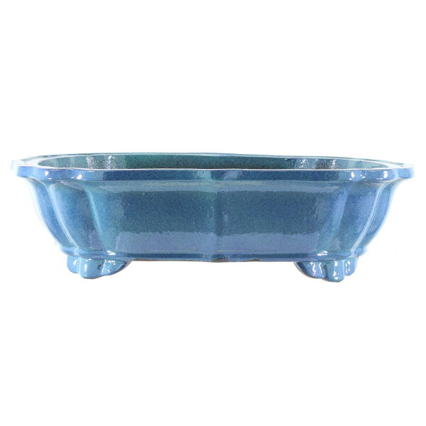 Bonsai pot 57x45.5x15.5cm light-blue lotus Shape glaced