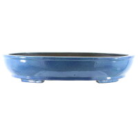 Bonsai pot 60x48.5x11.5cm light-blue oval glaced