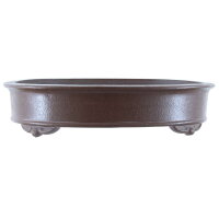 Bonsai pot 60.5x48.5x13.5cm dark-brown oval unglaced