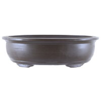 Bonsai pot 58.5x46.5x17cm dark-grey oval unglaced