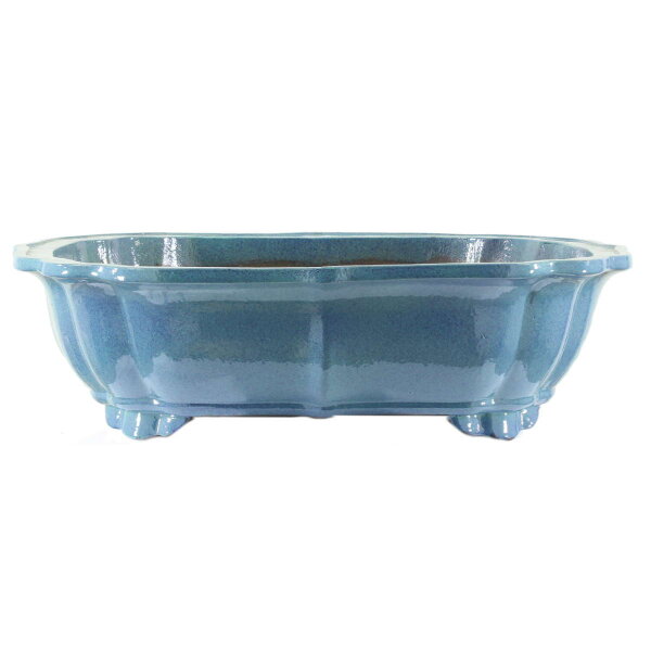 Bonsai pot 71x57.5x19.5cm light-blue lotus Shape glaced