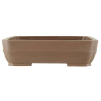 Bonsai pot 29.5x23.5x8cm brown rectangular unglaced
